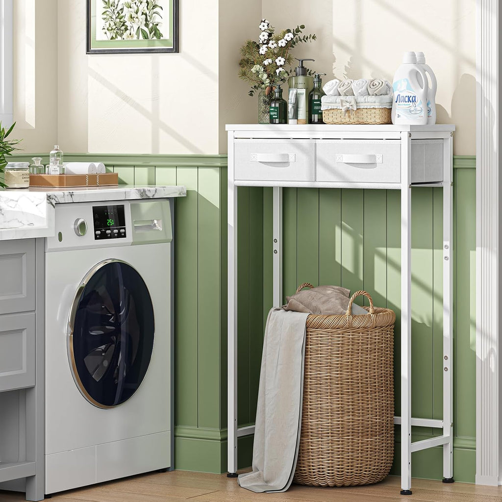 Simple Trending 2-Tier Over The Toilet Storage with 2 Fabric Drawers