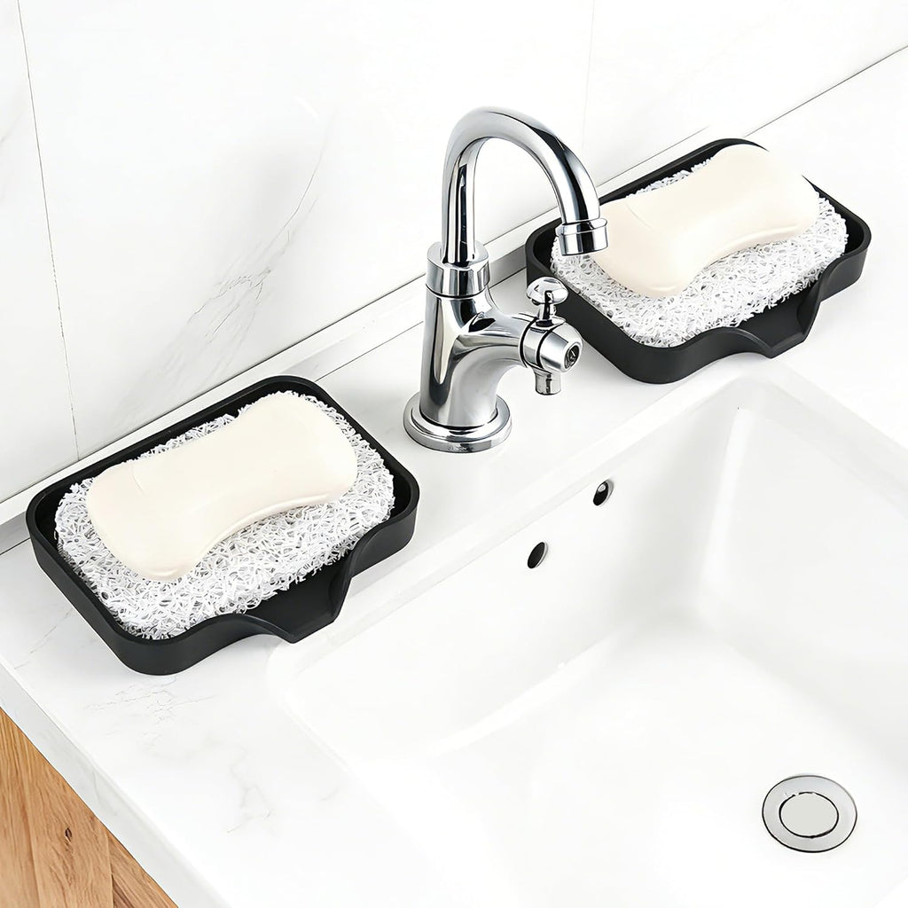 4 Pack Soap Holder Pad，Soap Holder for Kitchen & Bathroom，White Non-Slip Soap Lifting Pads for Soap Dish