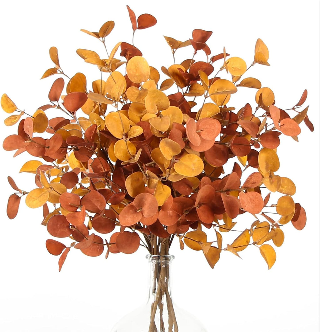 ZIFTY 6Pcs Fall Decor Eucalyptus Stems 26.7" Tall for Home Decorations