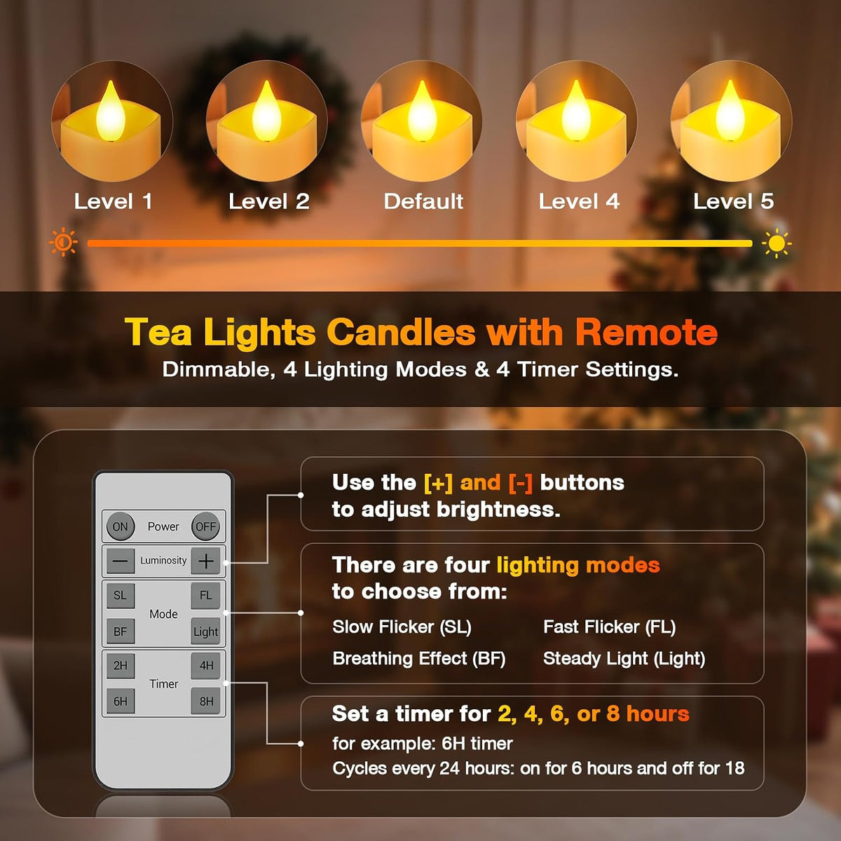 Yme Rechargeable Tea Lights Candles with Remote & USB-C Charging Base