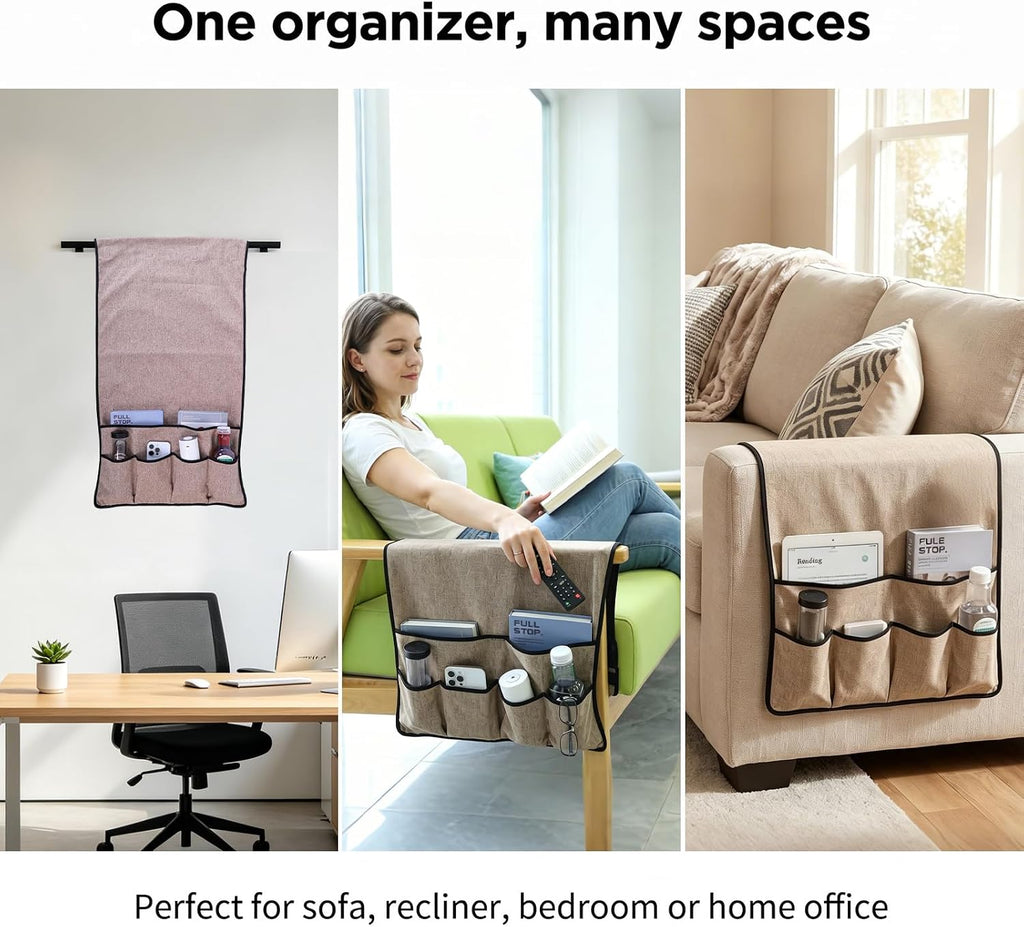 Remote Control Holder, Fits 33.1" x 18.5" Armrest (Brown)