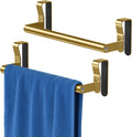 STWWO Gold Over Cabinet Towel Holder for Kitchen Cabinet Door, 2 Pack Bars