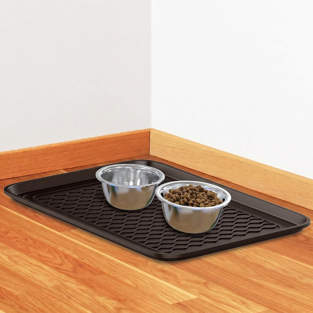 Stalwart Indoor Outdoor Boot Tray, Black, 23.75x15.75, 2-Pack