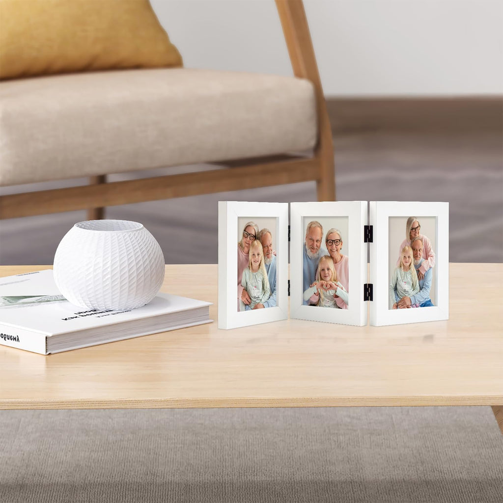 Frametory, 4x6 Triple Picture Frames White, 1 Pack