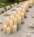 18 Pcs White Pillar Candles Bulk Set，2x3 2x4 2x6 Inch - 12 Each Size，Hurricane Candles，Dripless Unscented Smokeless，Gives You a Better Atmosphere When Organizing an Event Party.