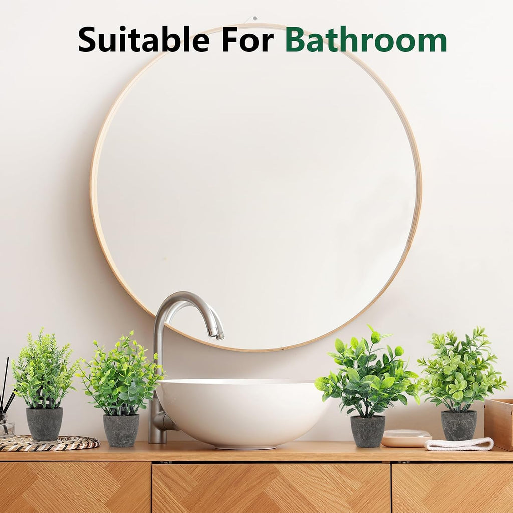 4 Pack Fake Plants Mini Artificial Greenery Potted Plants Bathroom Decor