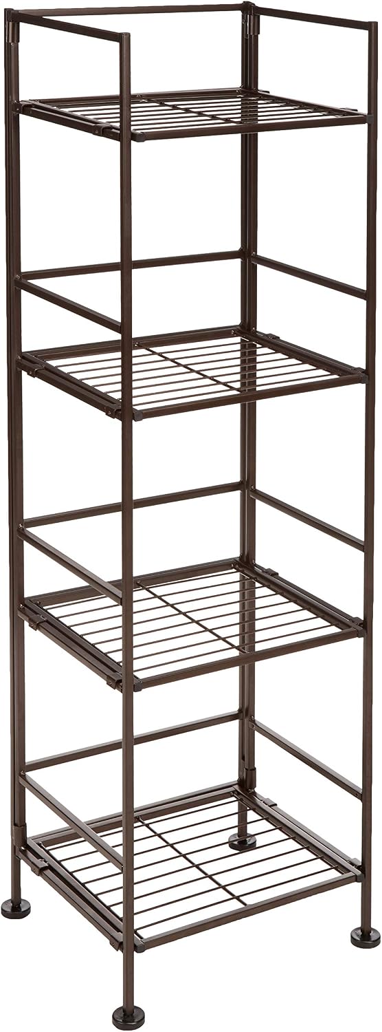 Amazon Basics 4-Tier Iron Towel Shelf Black 11.4"L x 11.8"W x 44.5"H