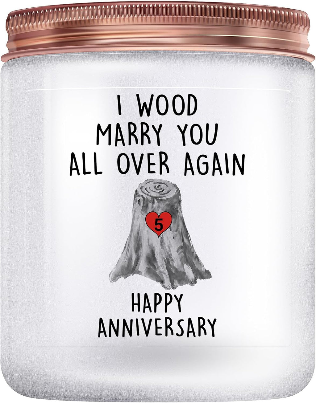 5th Anniversary Candle Gifts for Women Men - 5 Year Wedding Anniversary Candle Gifts for Couple Girlfriend Boyfriend Wife Husband - 5th Romantic Gift Gift for Her Him