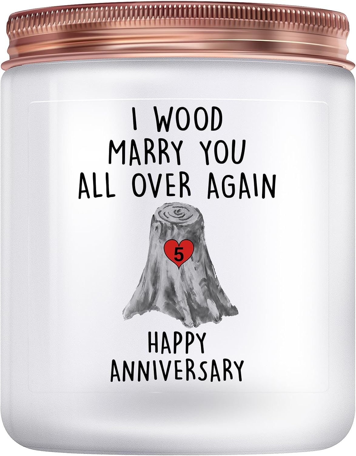 5th Anniversary Candle Gifts for Women Men - 5 Year Wedding Anniversary Candle Gifts for Couple Girlfriend Boyfriend Wife Husband - 5th Romantic Gift Gift for Her Him