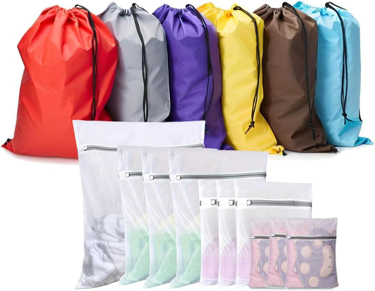 Laundry Bags Set of 16 Pack, Varied Colors