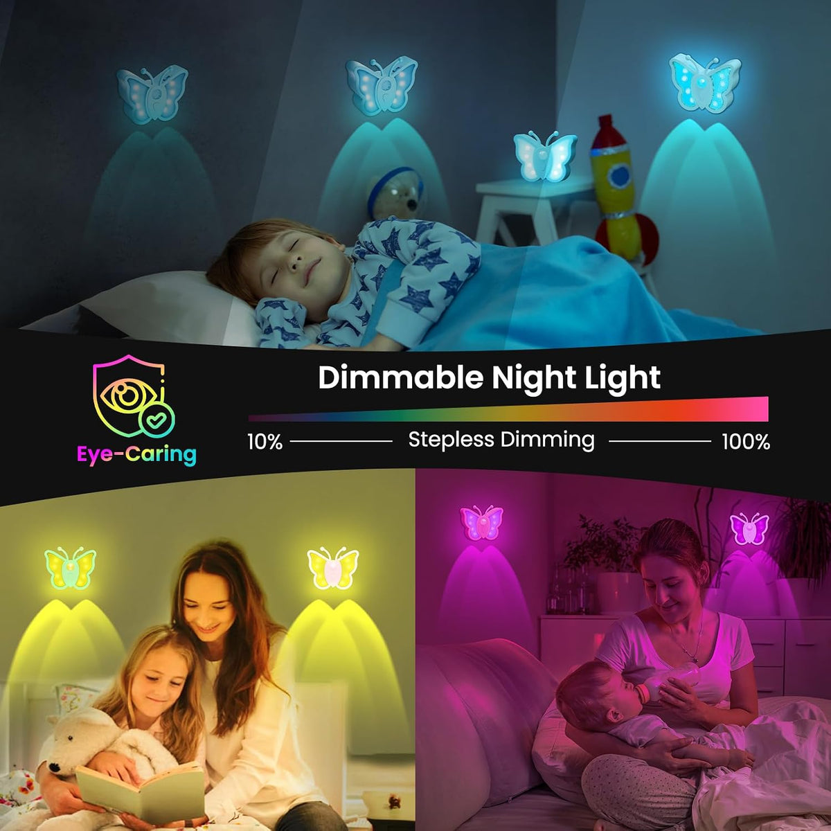 LOFTEK Motion Night Light, Rechargeable&Magnetic Butterfly Light, Off wht4P