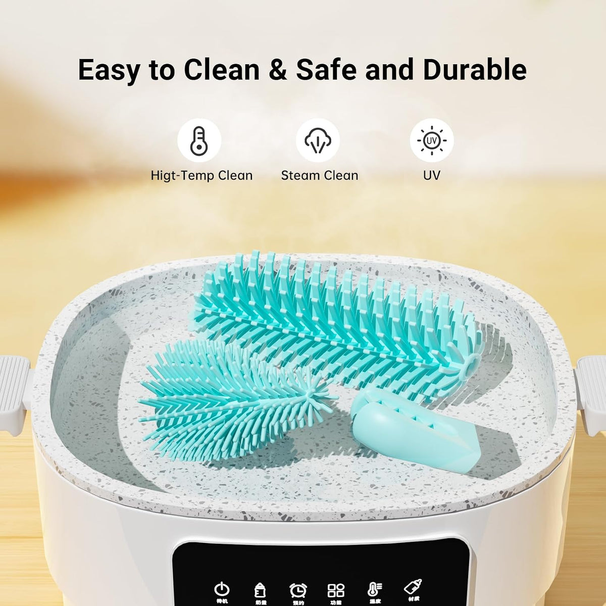 Aynmer Baby Bottle Brush Cleaner Set - 10 In 1 Travel Bottle Cleaning Brush Kit with Silicone Bottle Brush, Nipple Brush, Soap Dispenser, Portable Drying Rack, Breast Pump & Bottle Cleaning Kit -Green