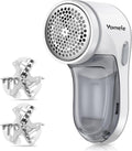 Fabric Shaver Rechargeable, Electric Lint Remover for Clothes & Furniture, Sweater Shaver & Pilling Remover, Depiller with 2 Extra Blades Included, Lint Shaver for Clothing - USB Charge, Gray