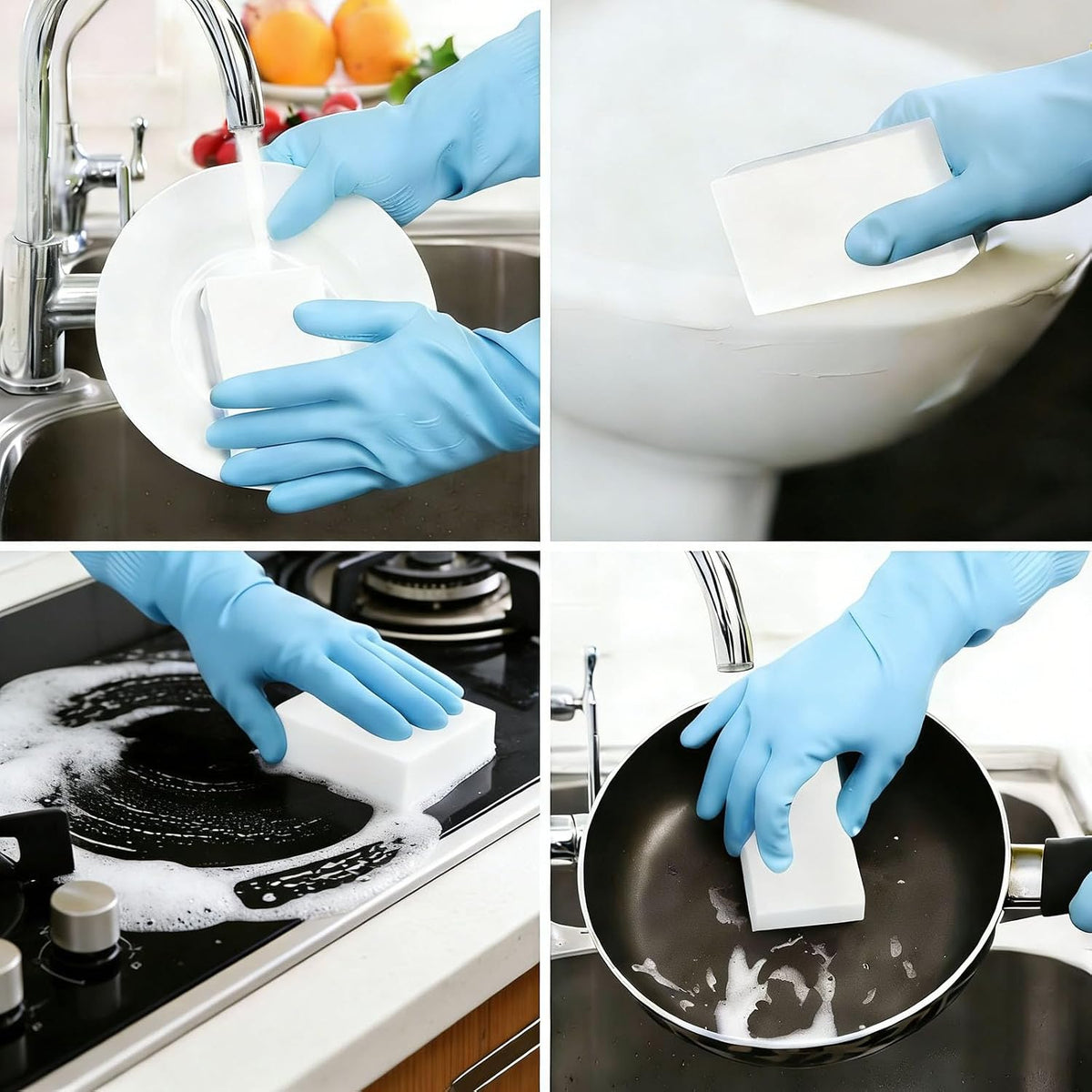 100 Piece Magic Shine Eraser, Powerful Cleaning Melamine Clean Sponge, Multi-Purpose Long Lasting Eraser Cleaner, Used for Wall, Kitchen, Bathroom, Furniture, Stain Removal-Household Necessities.