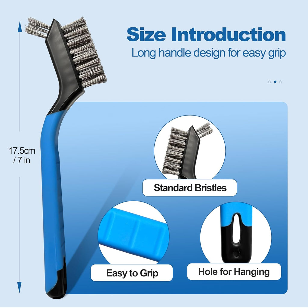 Mini Wire Brush Set 6Pcs with Stainless Steel Wire