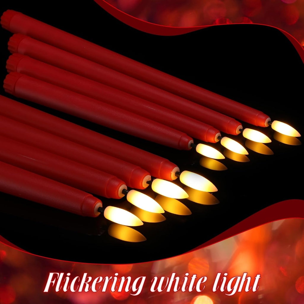 Rossesay 64 Pcs Flameless LED Taper Candle, Flickering Candles,Red