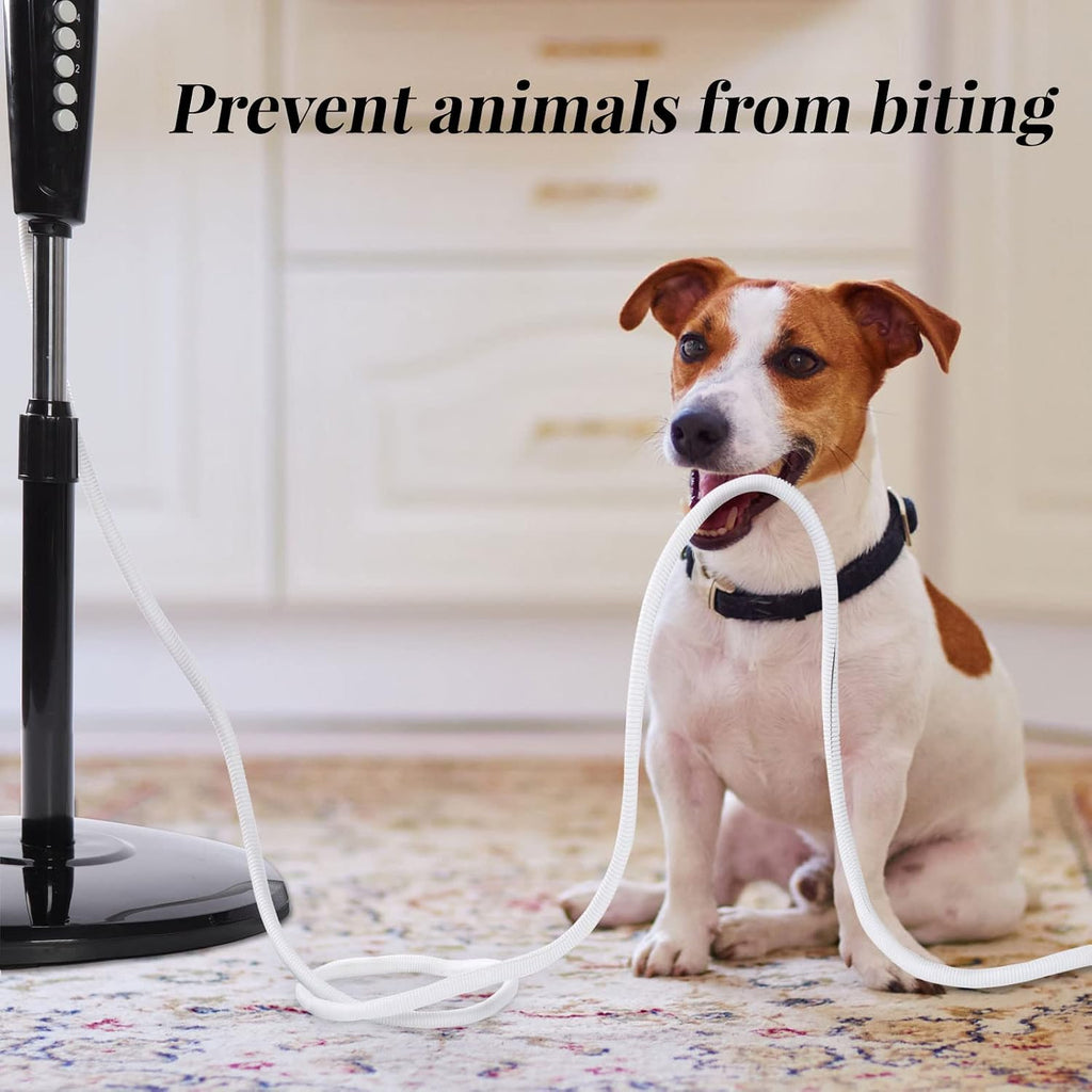 30ft Dog Cat Cord Protector Electric Wires Covers Wire Loom Tubing Protect Wires from Rabbits, Cats and Other Pets White