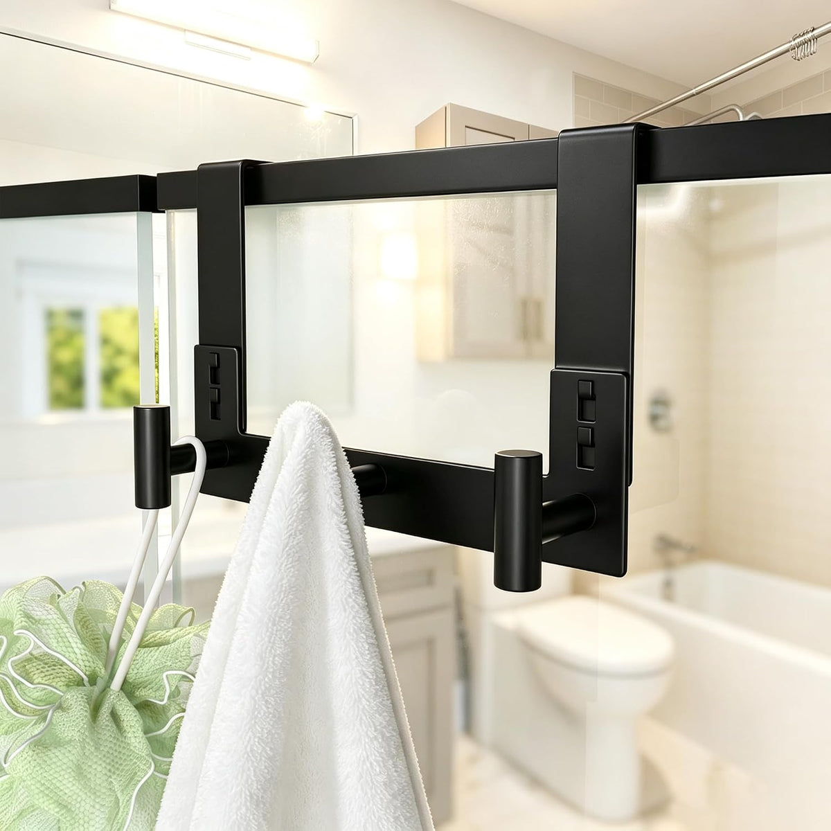 WUIVIUT Over The Door Hooks, Coat Rack Over The Door Heavy Duty Towel Rack Clothes Hanger for Bathroom liveroom Kitchen (3 Hook, Fits 1-3/4'' Thick)