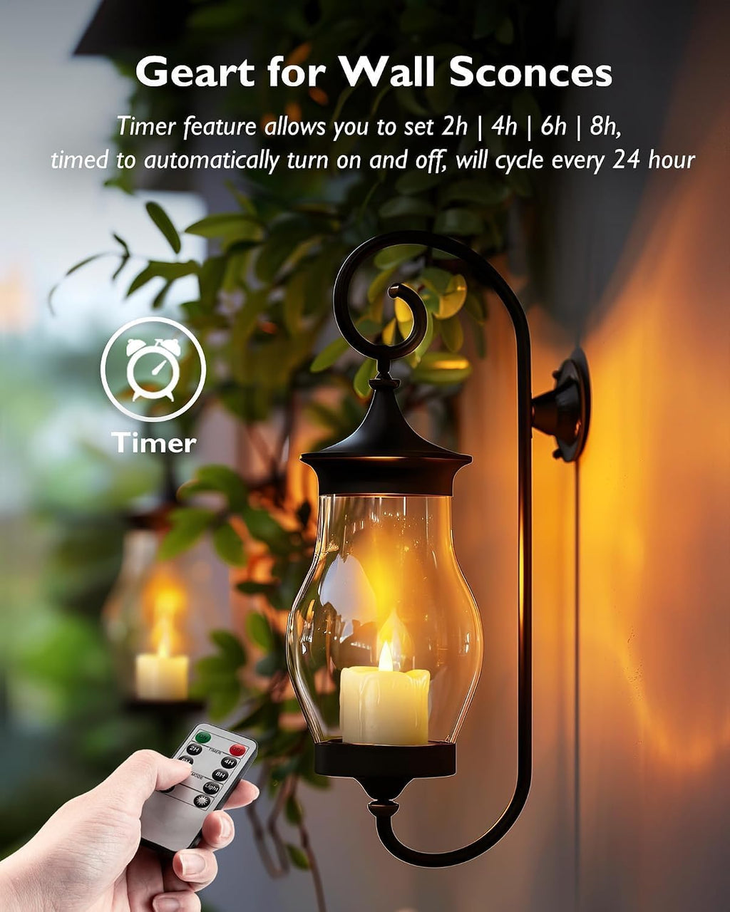 Homemory 2"x2" Real Wax Flameless LED Votive Candles, Timer Remote, 6 Pack