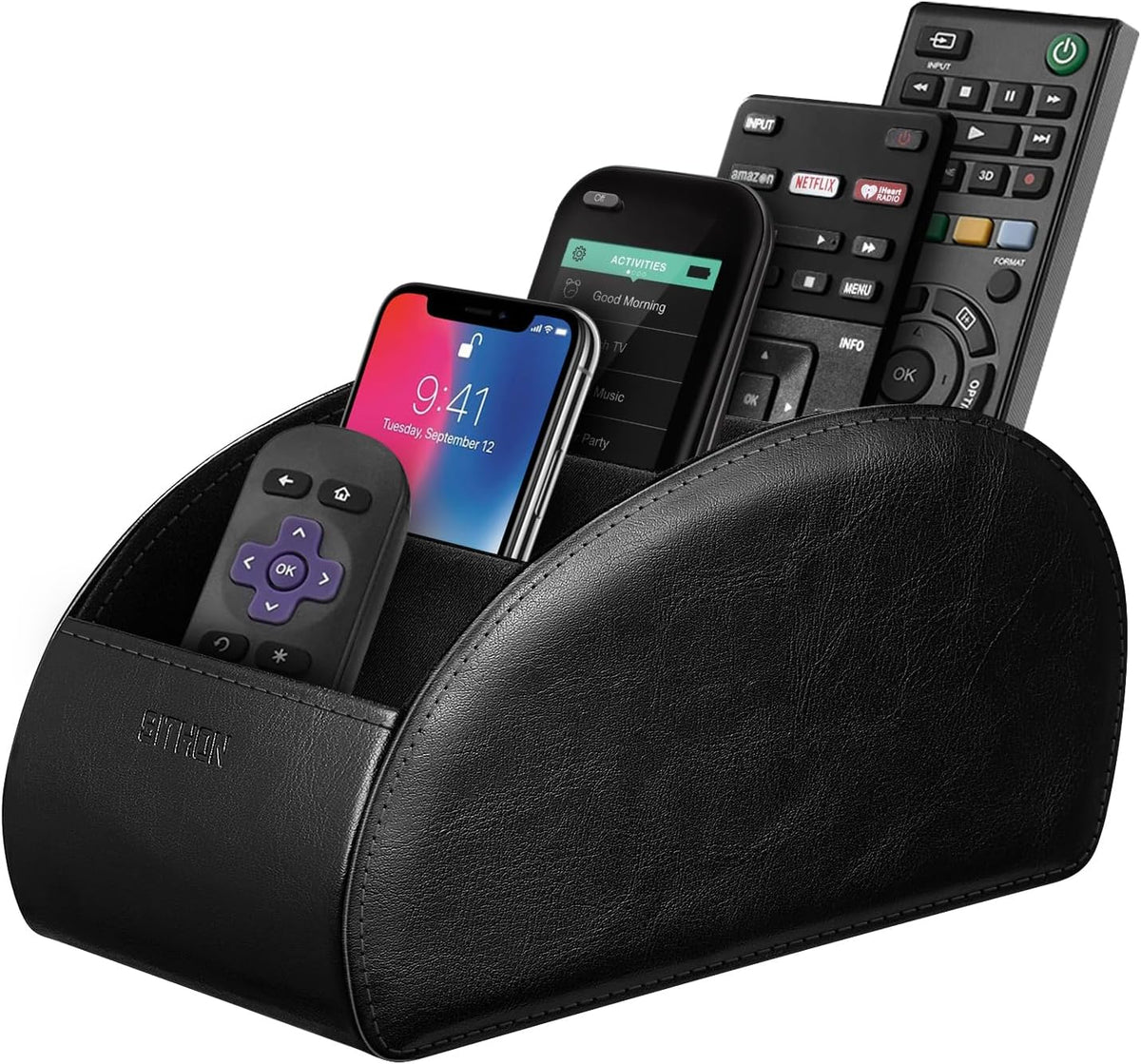 SITHON Remote Control Holder with 5 Compartments [Upgrade Version]