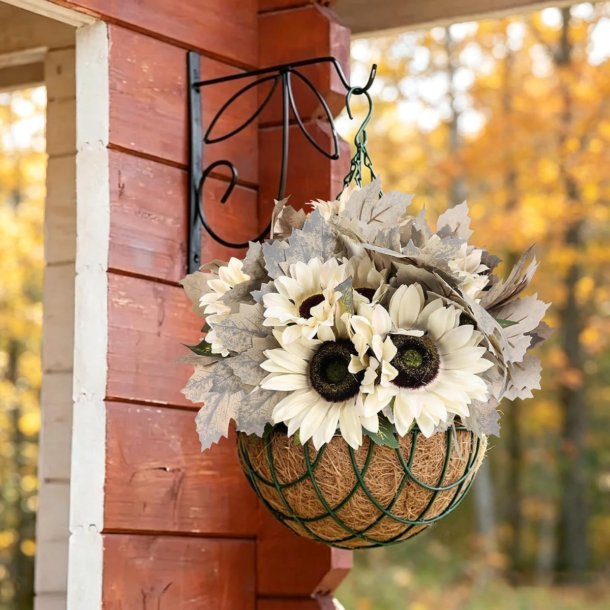 16 Bundles Fall White Artificial Fall Flowers with Maples