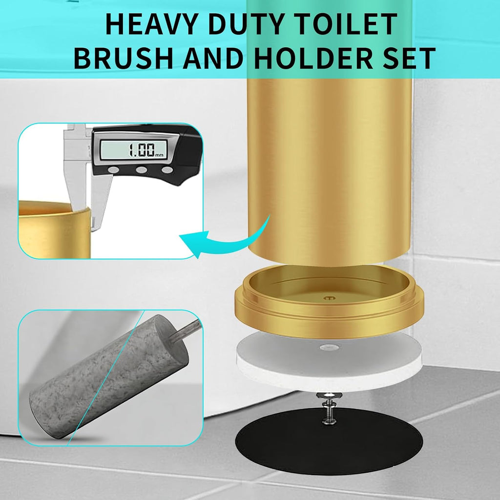 Stainless Steel Toilet Brush and Holder Set,Toilet Bowl Brush and Holder