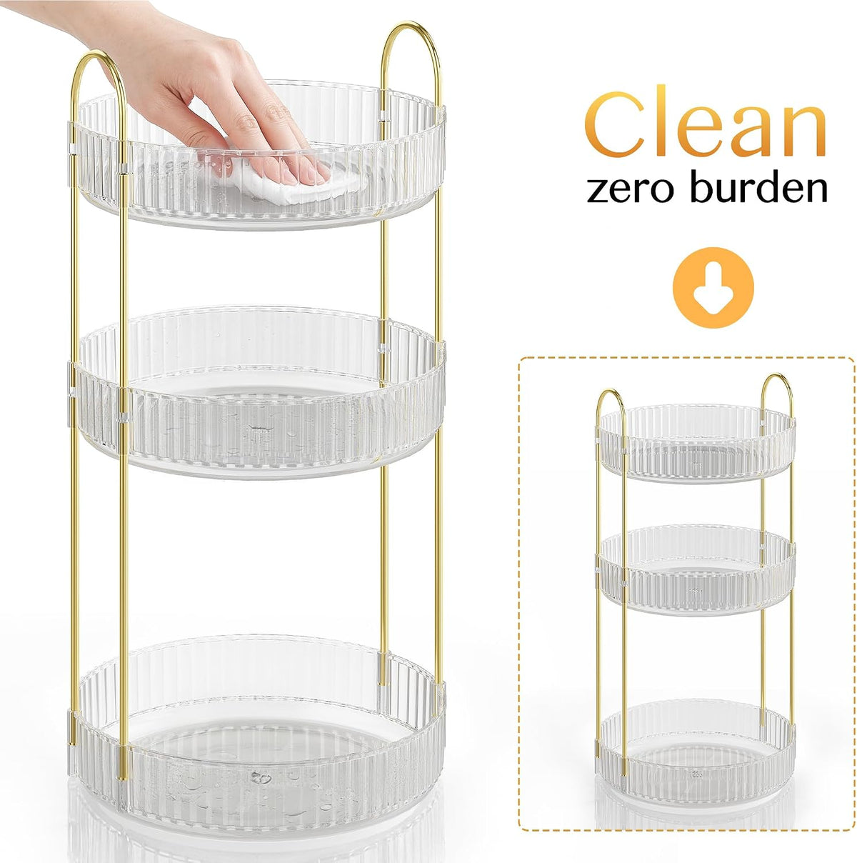 Rotating Rotating Makeup Organizer Countertop, Skincare Organizers