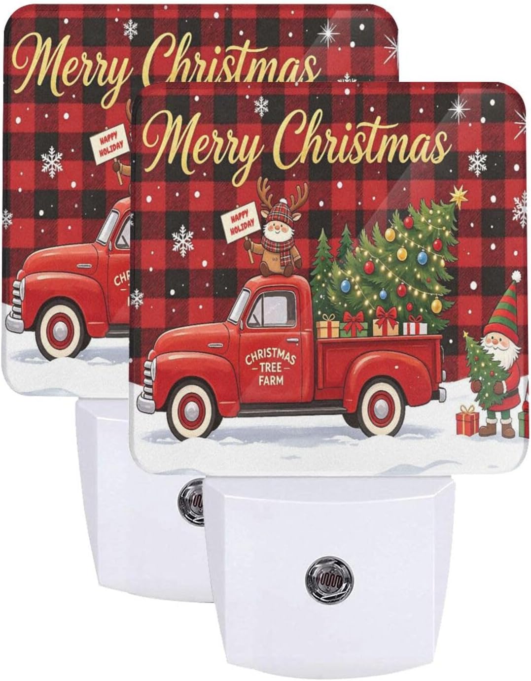 Christmas Red Turck LED Plug-in Night Light 2-Pack for Corridors