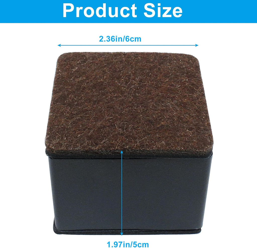 4 Pcs Self-Adhesive Furniture Bed Risers, 2in, Black
