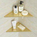 Neodrain 10 Inch Golden Corner Wall Shelf for Tile Wall Insert, Set of 2