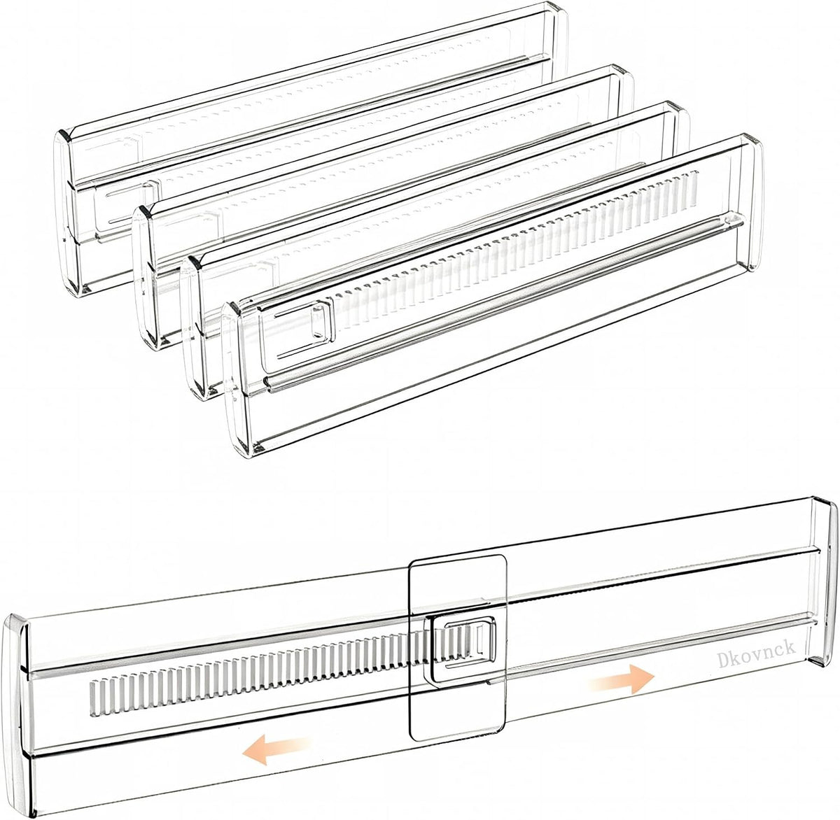 Adjustable Drawer Dividers 11.3-20in Organizer for Dresser (4)