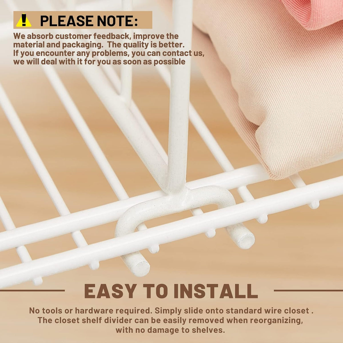 Amylove 12 Pcs Wire Shelf Dividers for Closet Organization, 10.6 x 12 Inch
