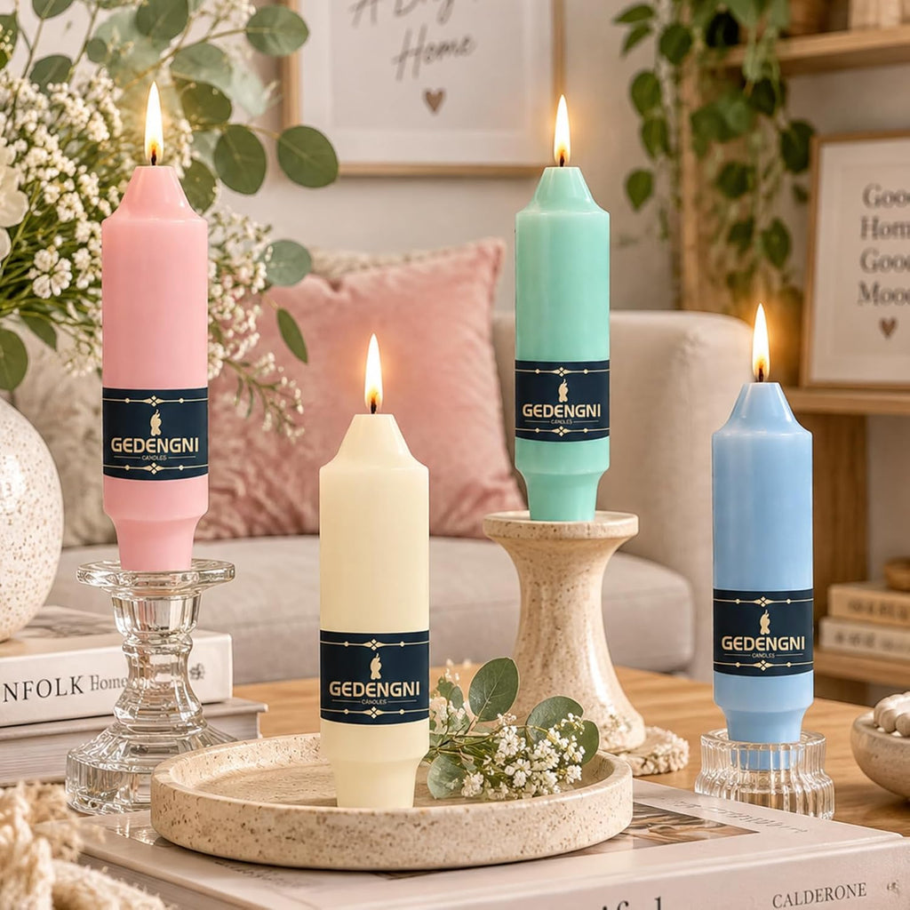 Pastel Taper Candles 4 Pack, 5 Inch Mixed Color Handmade Candles
