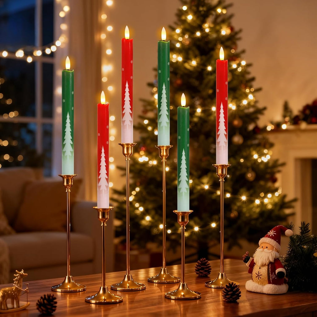 Wondise Christmas Flameless Taper Candles with Remote Timer