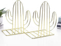 Cactus Bookends - Iron Metal Non-Slip Shelf Organizers for Home, Office & Kids' Rooms
