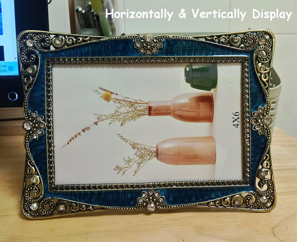 4x6 Vintage Metal Picture Frame, Retro Decoration,