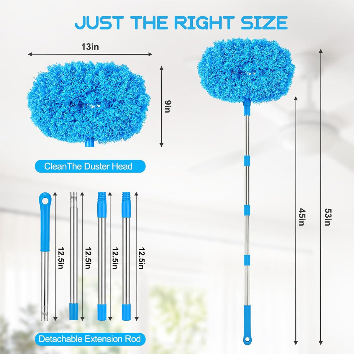 Yang Gien Ceiling Fan Cleaner Duster, Adjustable Duster with Extension Pole