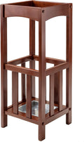 Winsome Rex Umbrella Stand with Metal Drip Tray, 27", Walnut