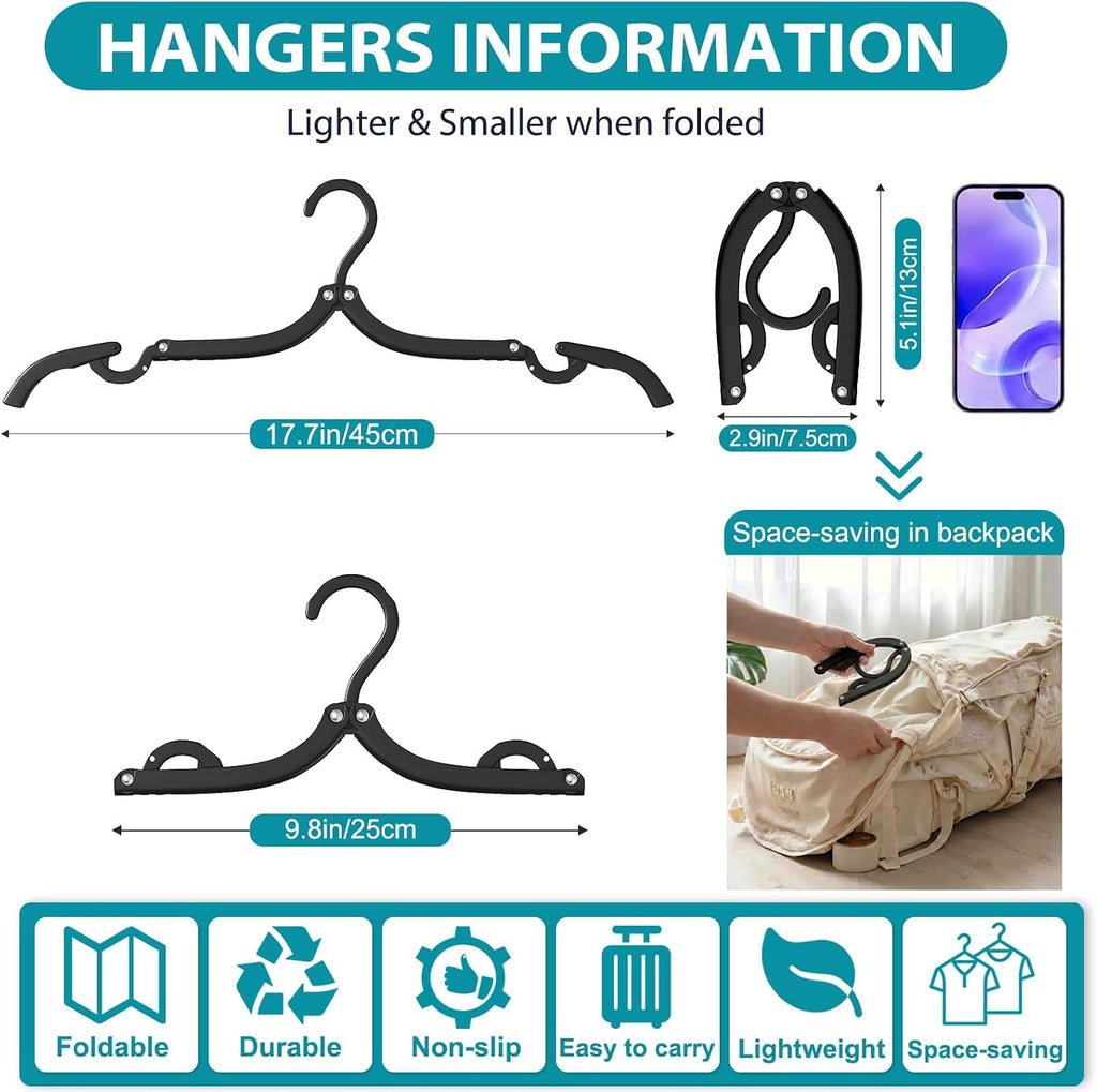 10 Pcs Travel Hangers Foldable Hangers Portable Cruise Ship Essentials 2026