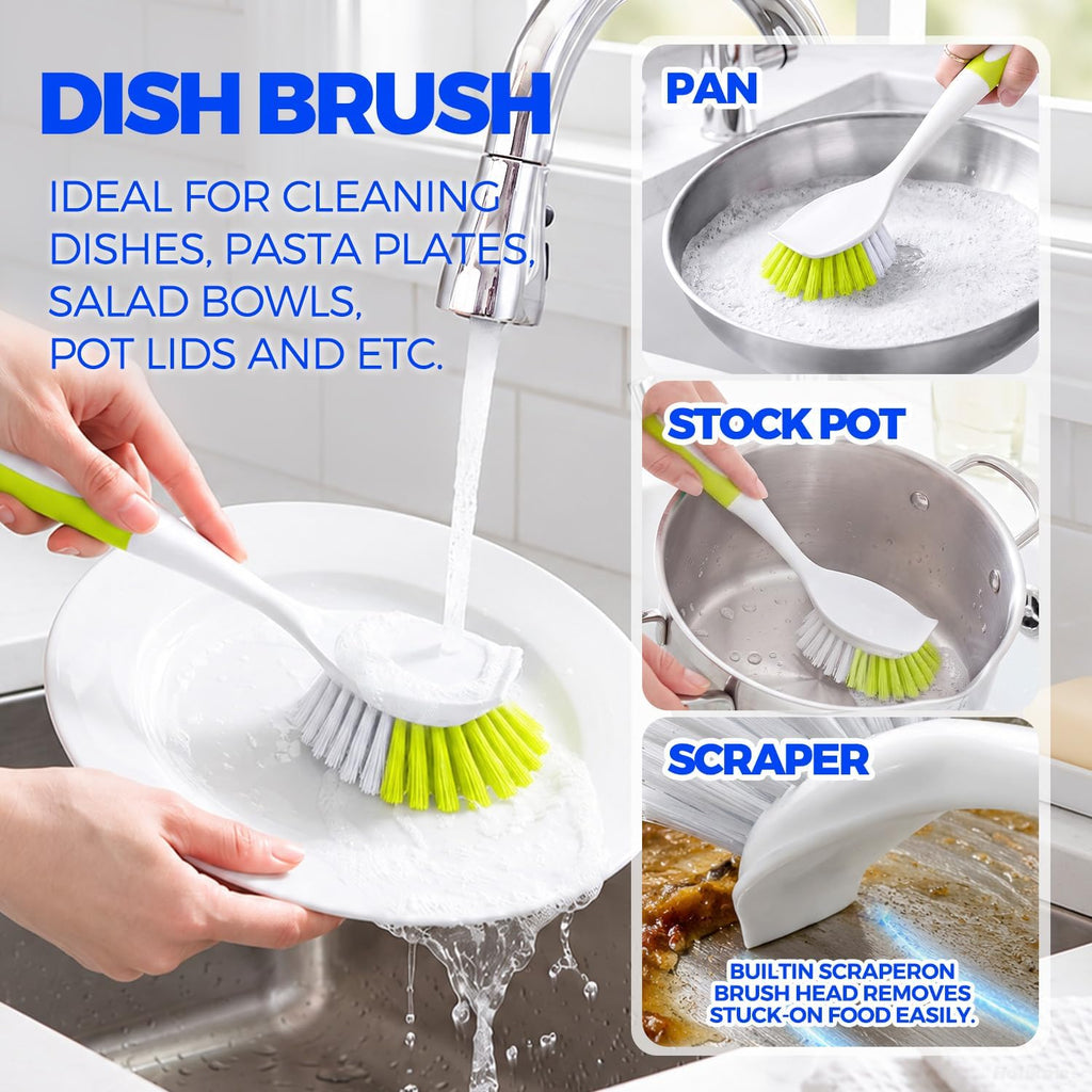 Holikme Dish Brush Cleaning Brush Set for Cleaning Groove Gap,Yellow