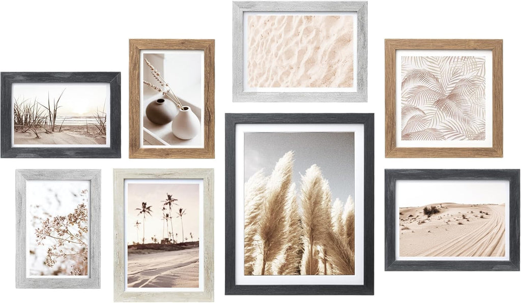 ArtbyHannah Gallery Wall Frame Set, 8 Pack Multi-color Picture Frame, Small