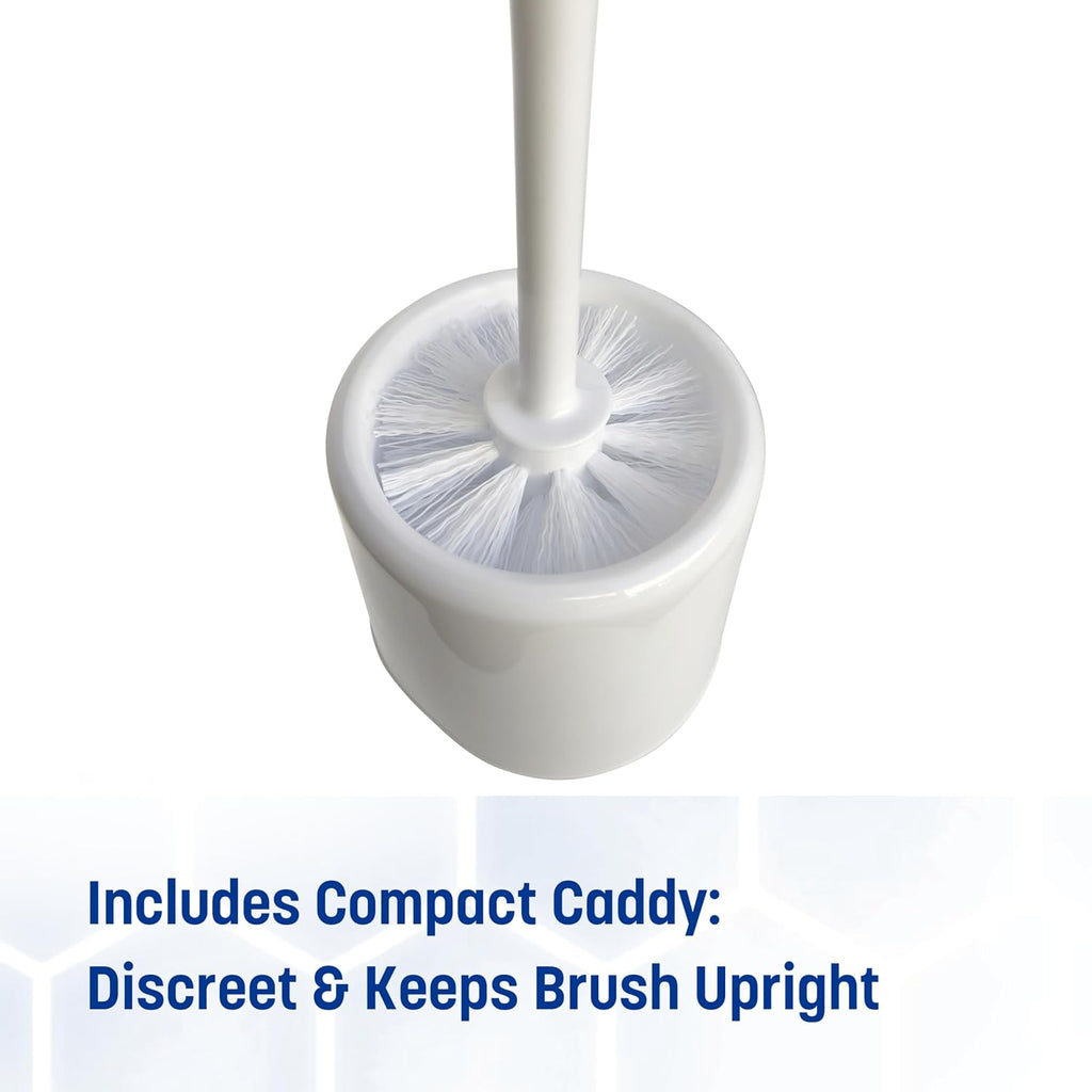 Sparta Toilet Bowl Brush with Caddy, 16 Inch, White (Pack of 3)