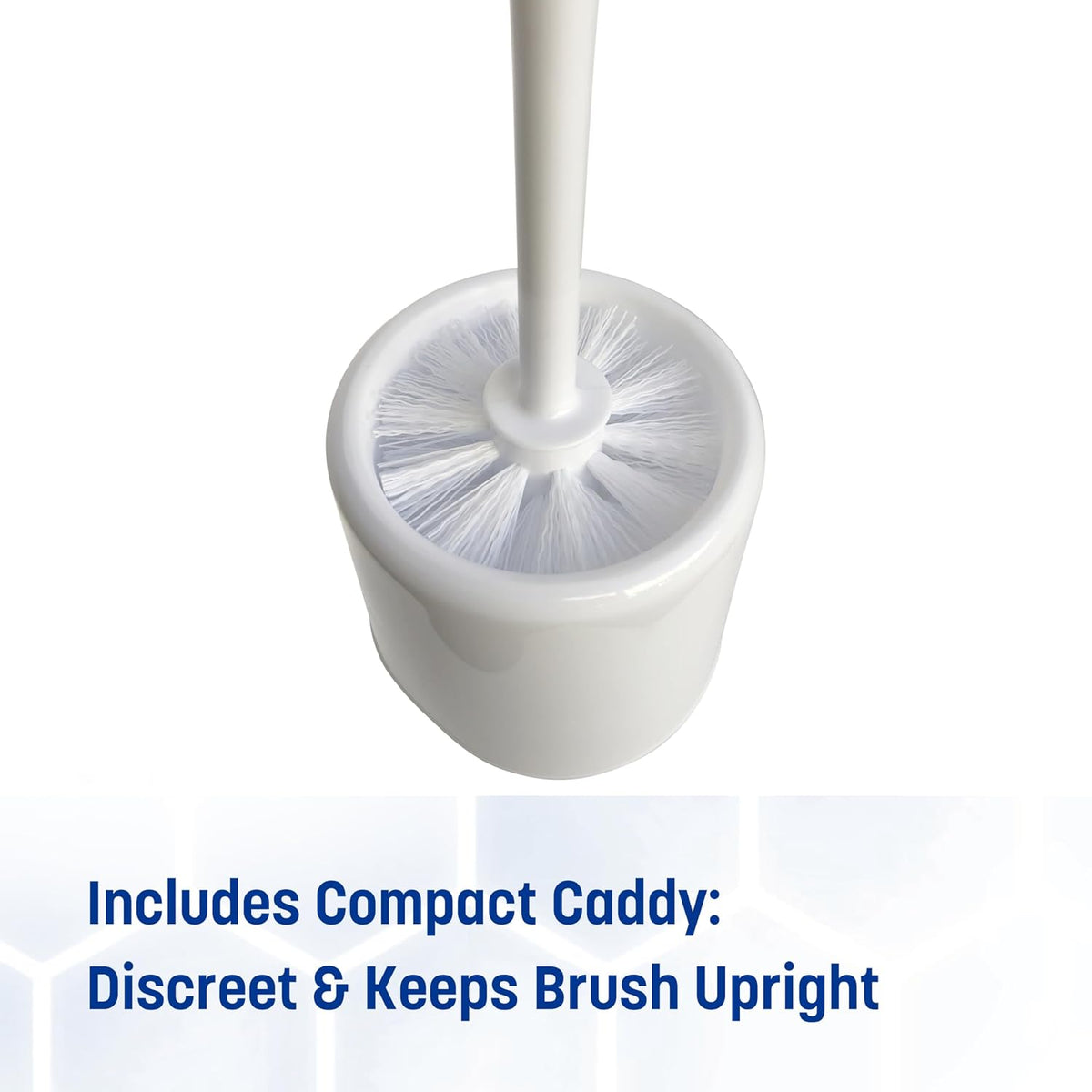 Sparta Toilet Bowl Brush with Caddy, 16 Inch, White (Pack of 3)