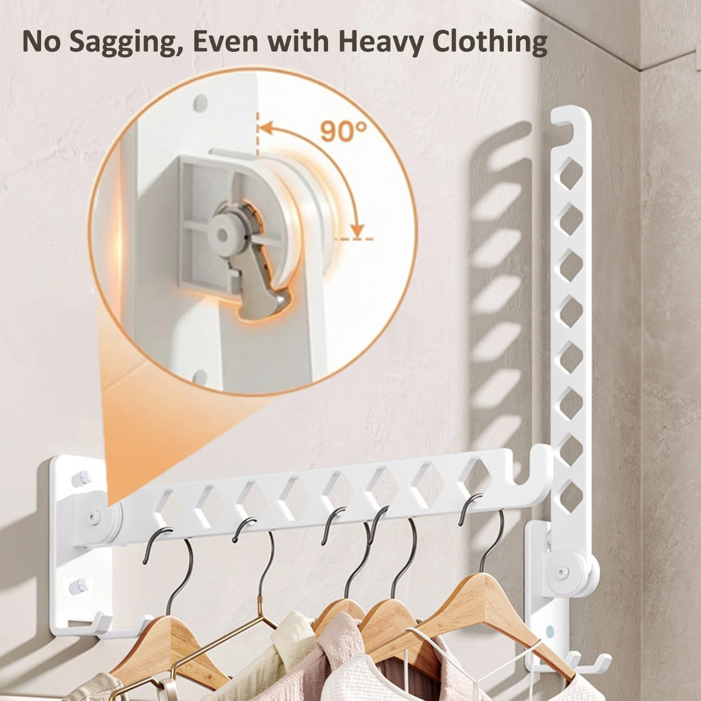Wall Mounted Drying Rack, 8-Hole Clothes Rack Laundry Room, White
