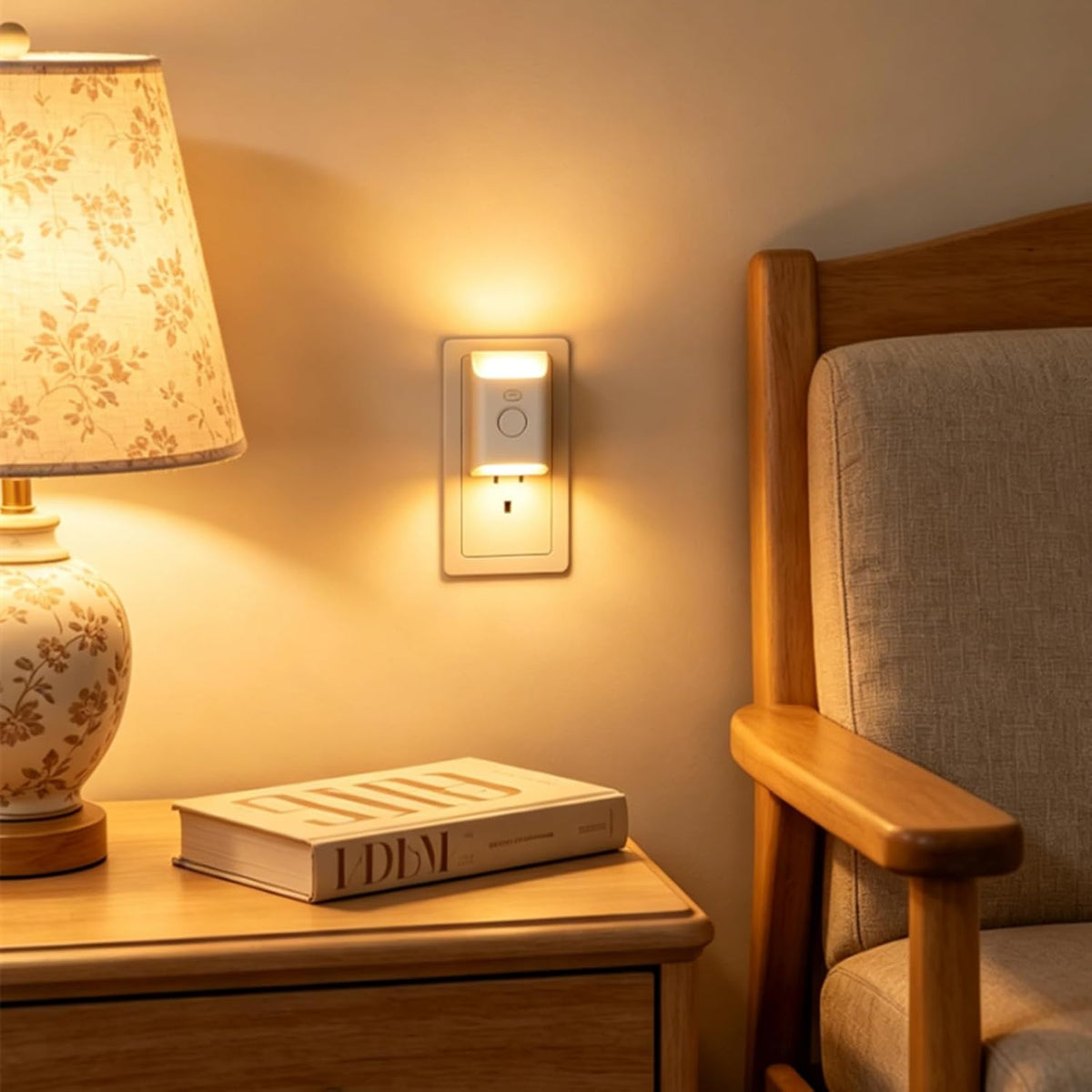 Plug-in LED Night Light with Motion Sensor, 2 Pack