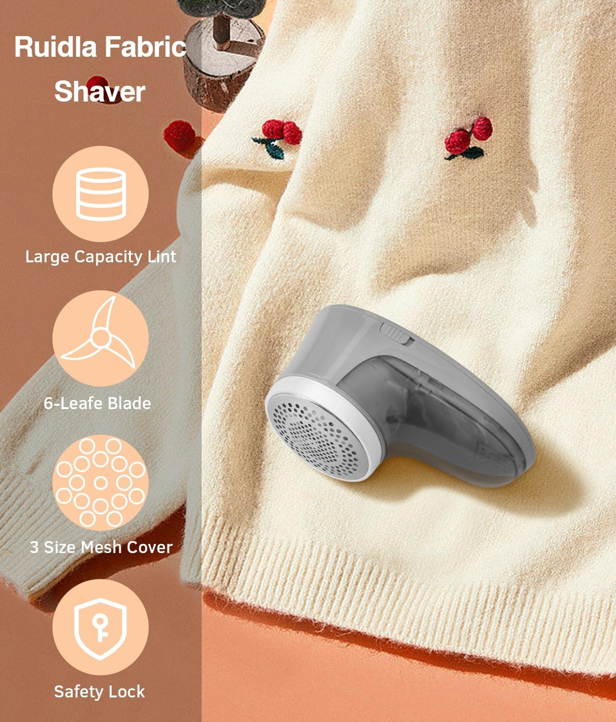 Ruidla Fabric Shaver Lint Remover,Sweater Shaver with Replaceable Stainless