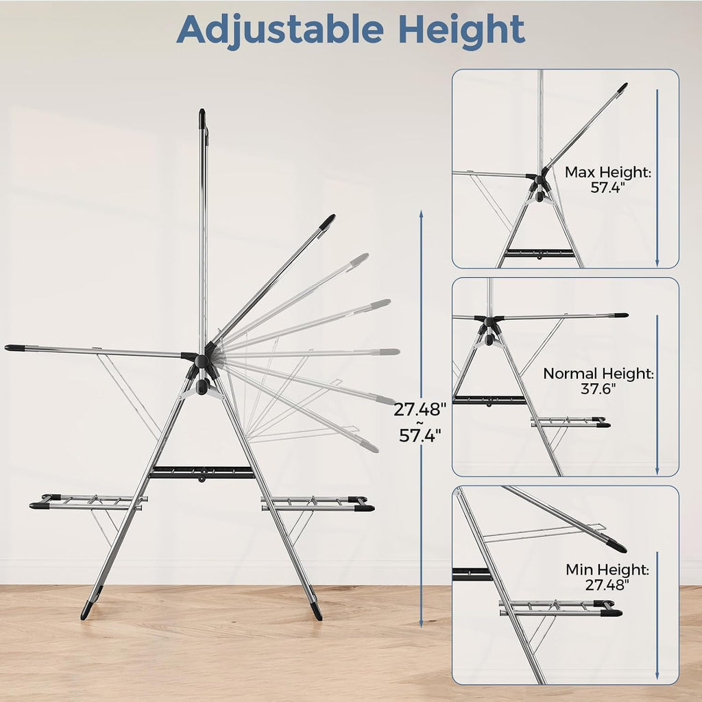 APEXCHASER Large Capacity Clothes Drying Rack, Foldable Laundry Drying Rack