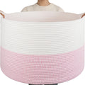 OIAHOMY 115L Extra Large Blanket Basket Living Room Laundry Basket Pink