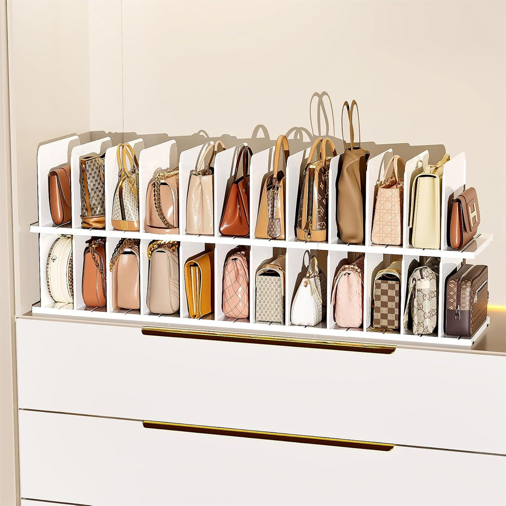 JOYZAN Purse Organizer for Closet Organizer Adjustable Shelf Dividers