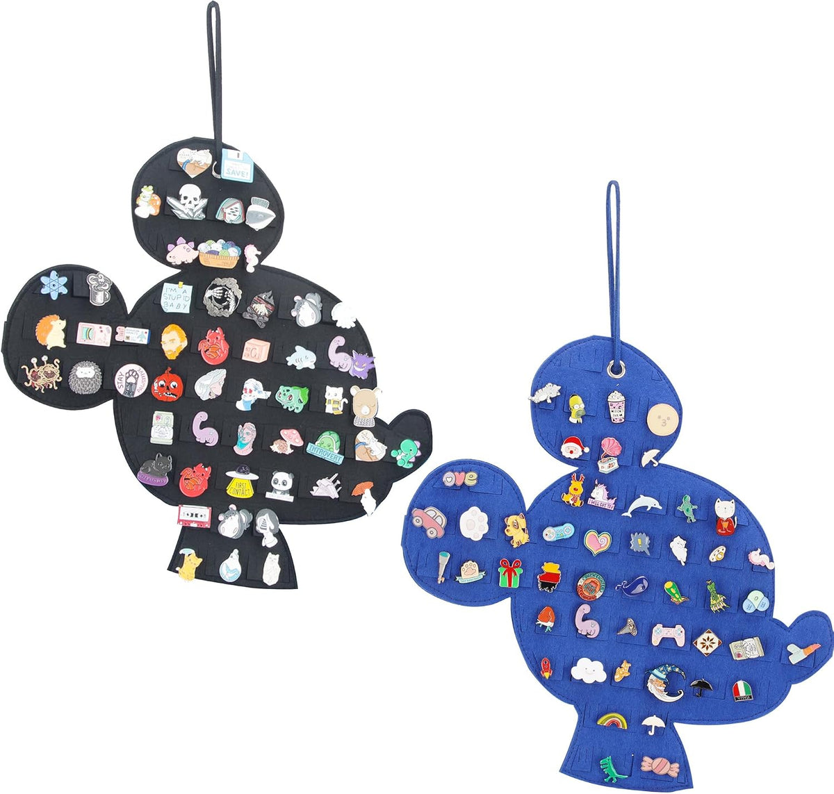 Hanging Enamel Pin Display Banner, Pin Board (Black+blue)